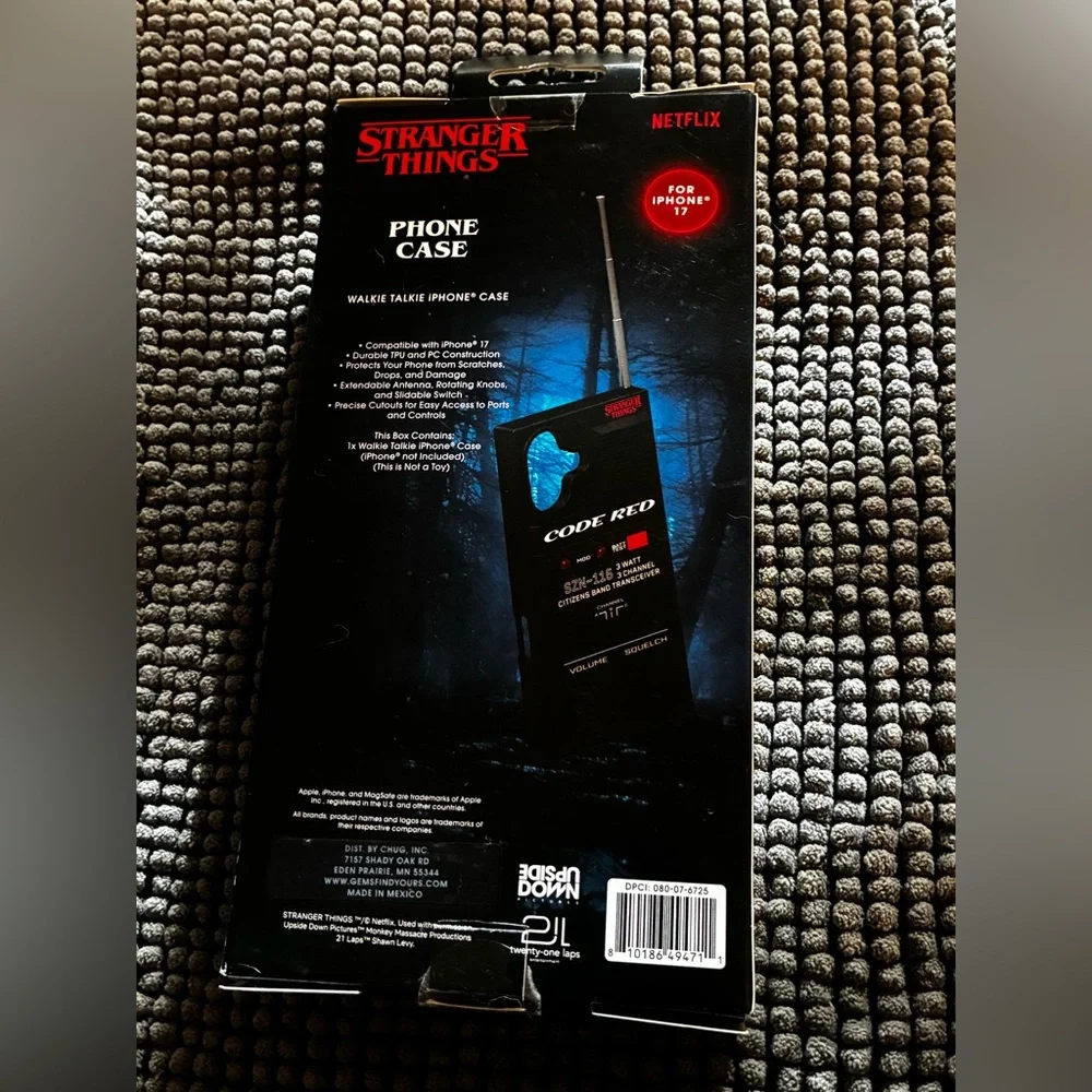 Stranger Things Walkie-Talkie Phone Case Apple iPhone 17 Extendable Antenna NEW